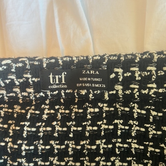 Zara Black and White Cuerpo Combinnado Contrast Tweed Top Size S - Picture 11 of 17